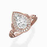 Floral Vintage Style Engagement Ring