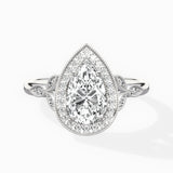 Floral Vintage Style Engagement Ring
