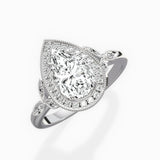 Floral Vintage Style Engagement Ring