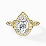Floral Vintage Style Engagement Ring