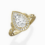 Floral Vintage Style Engagement Ring
