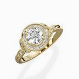 Floral Vintage Style Engagement Ring