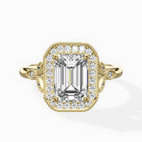 Floral Vintage Style Engagement Ring