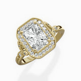 Floral Vintage Style Engagement Ring