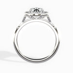 Floral Vintage Style Oval Engagement Ring in White Gold