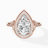 Floral Vintage Style Engagement Ring