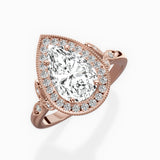 Floral Vintage Style Engagement Ring