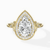 Floral Vintage Style Engagement Ring