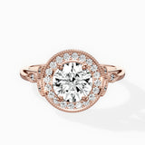 Floral Vintage Style Engagement Ring