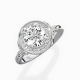 Floral Vintage Style Engagement Ring