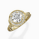 Floral Vintage Style Engagement Ring