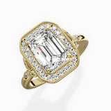 Floral Vintage Style Engagement Ring