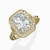 Floral Vintage Style Engagement Ring
