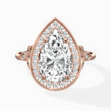 Floral Vintage Style Engagement Ring