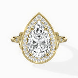 Floral Vintage Style Engagement Ring