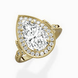 Floral Vintage Style Engagement Ring