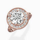 Floral Vintage Style Engagement Ring