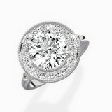 Floral Vintage Style Engagement Ring