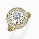 Floral Vintage Style Engagement Ring