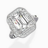 Floral Vintage Style Engagement Ring
