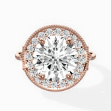 Floral Vintage Style Engagement Ring