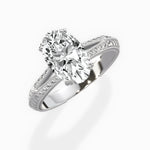 Bali Vintage Style Oval Engagement Ring in White Gold
