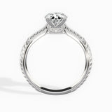 Bali Vintage Style Oval Engagement Ring in White Gold