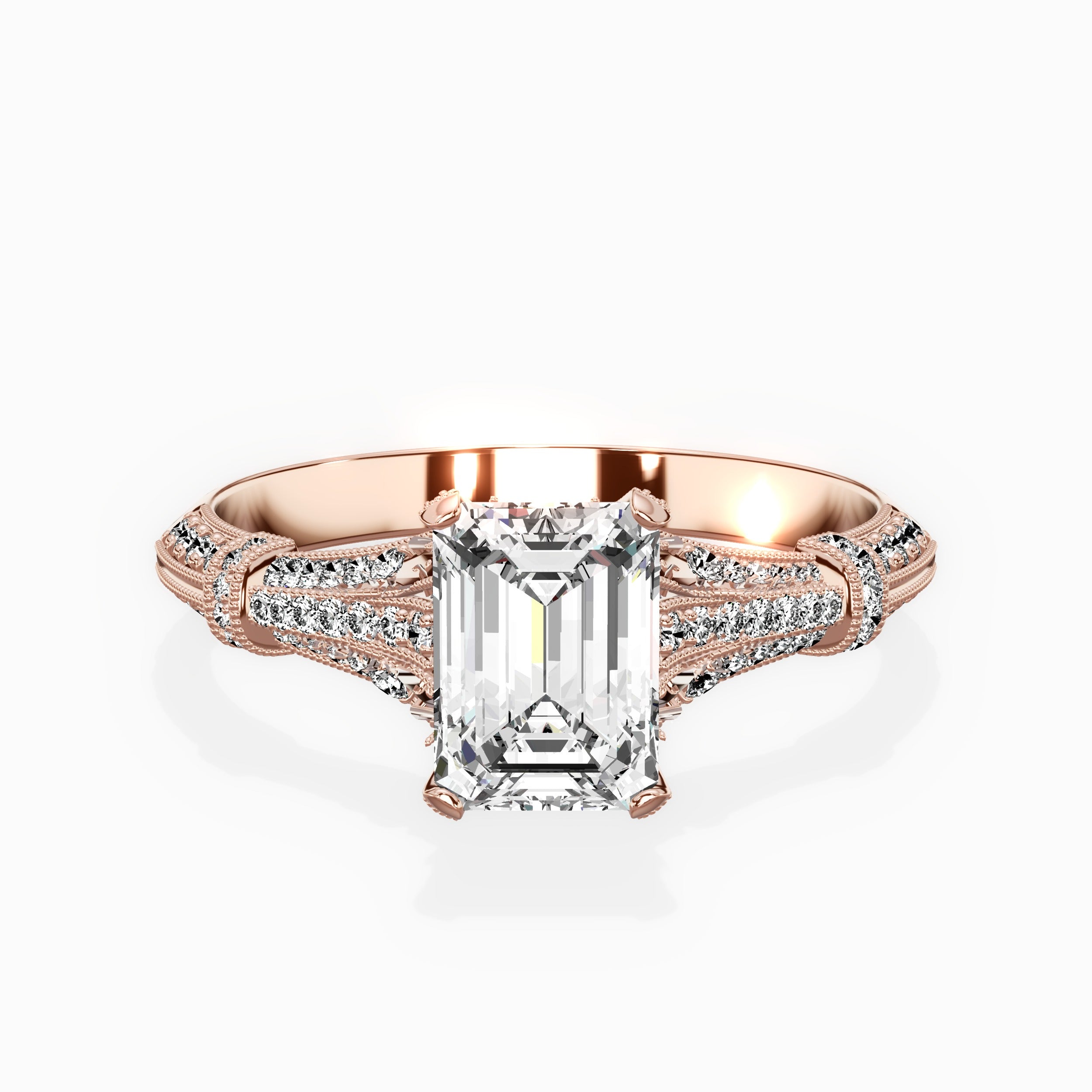 Six Prong Vintage Style Engagement Ring