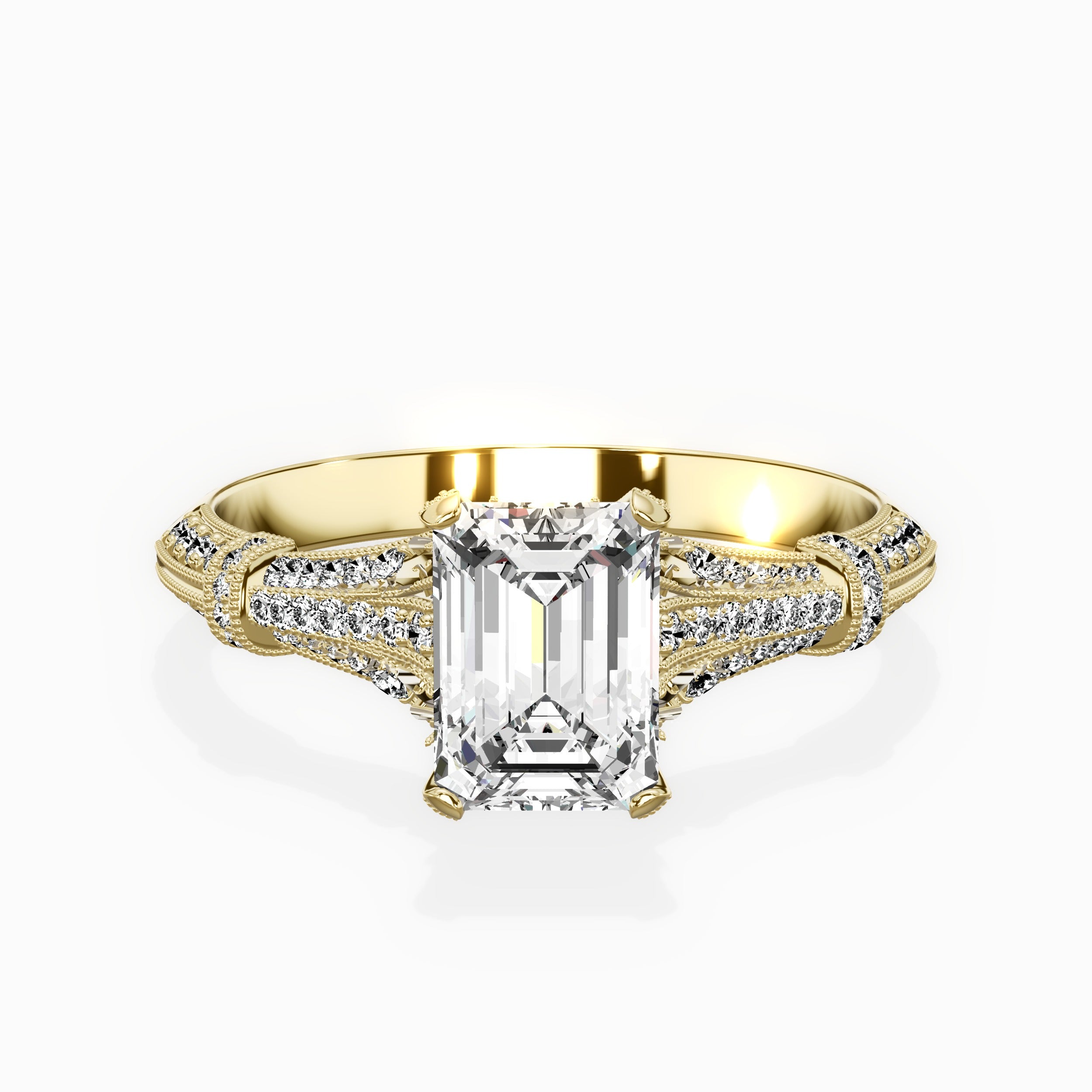 Six Prong Vintage Style Engagement Ring