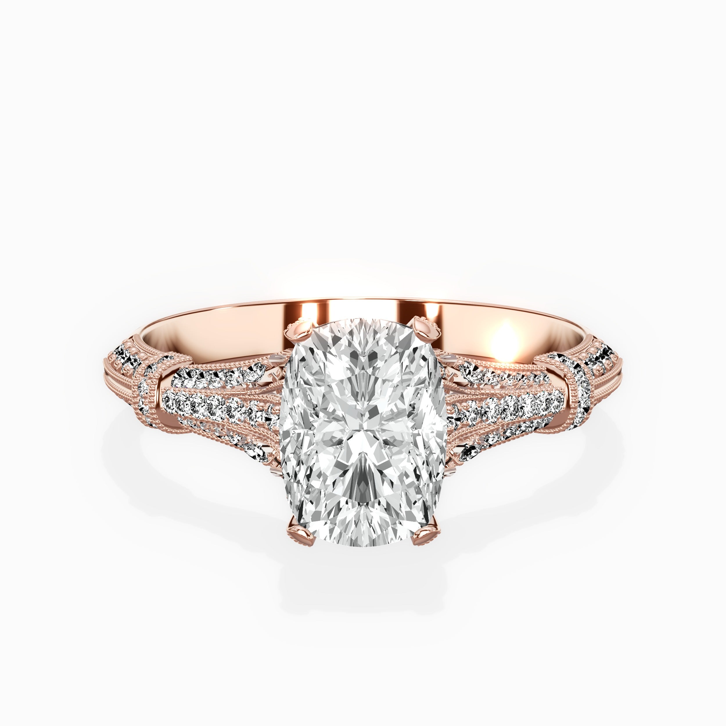 Six Prong Vintage Style Engagement Ring