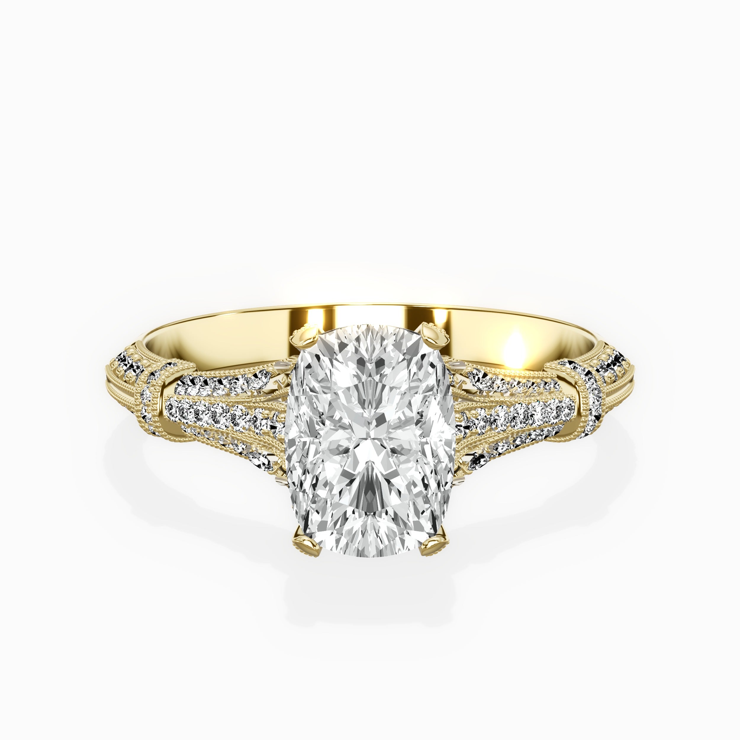 Six Prong Vintage Style Engagement Ring