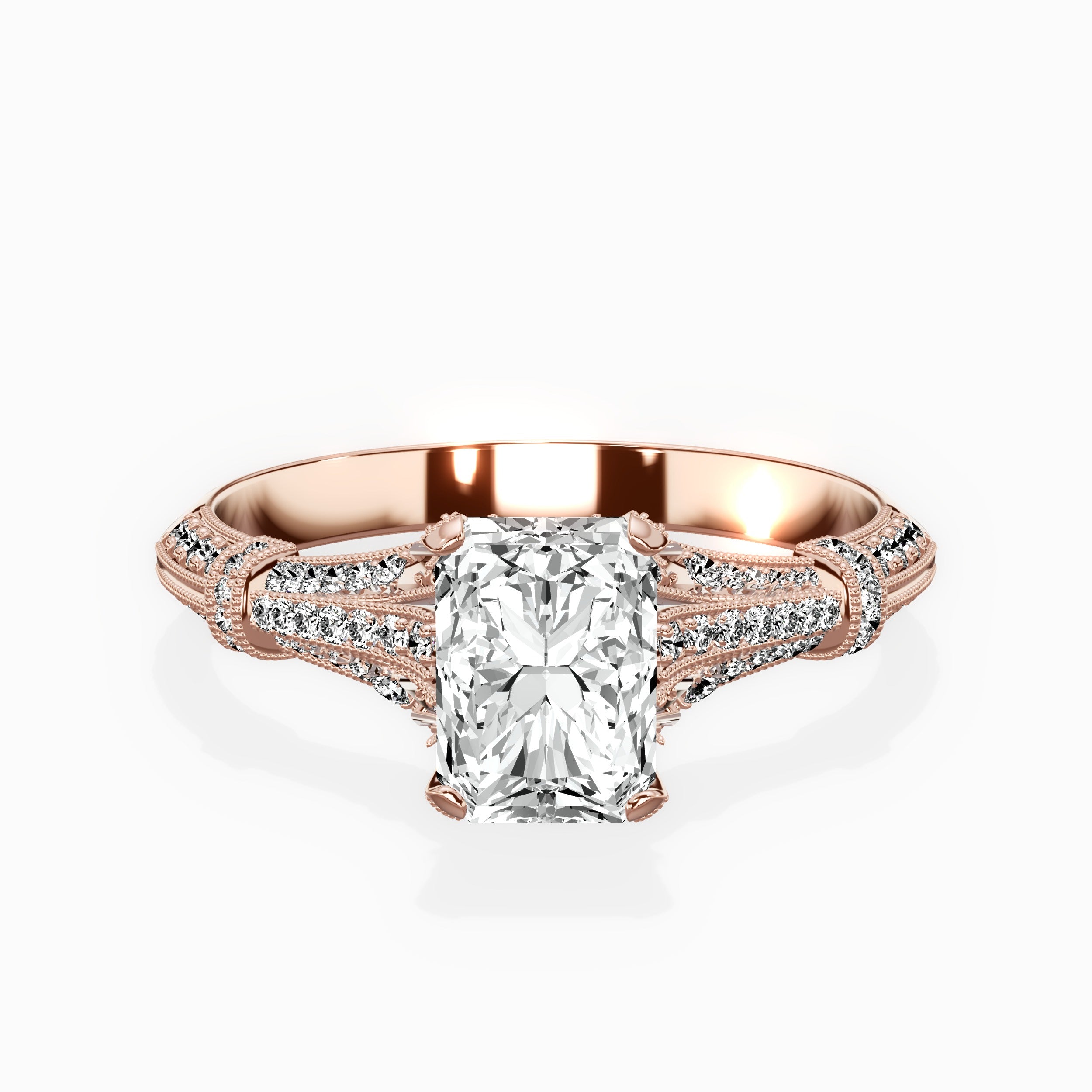 Six Prong Vintage Style Engagement Ring