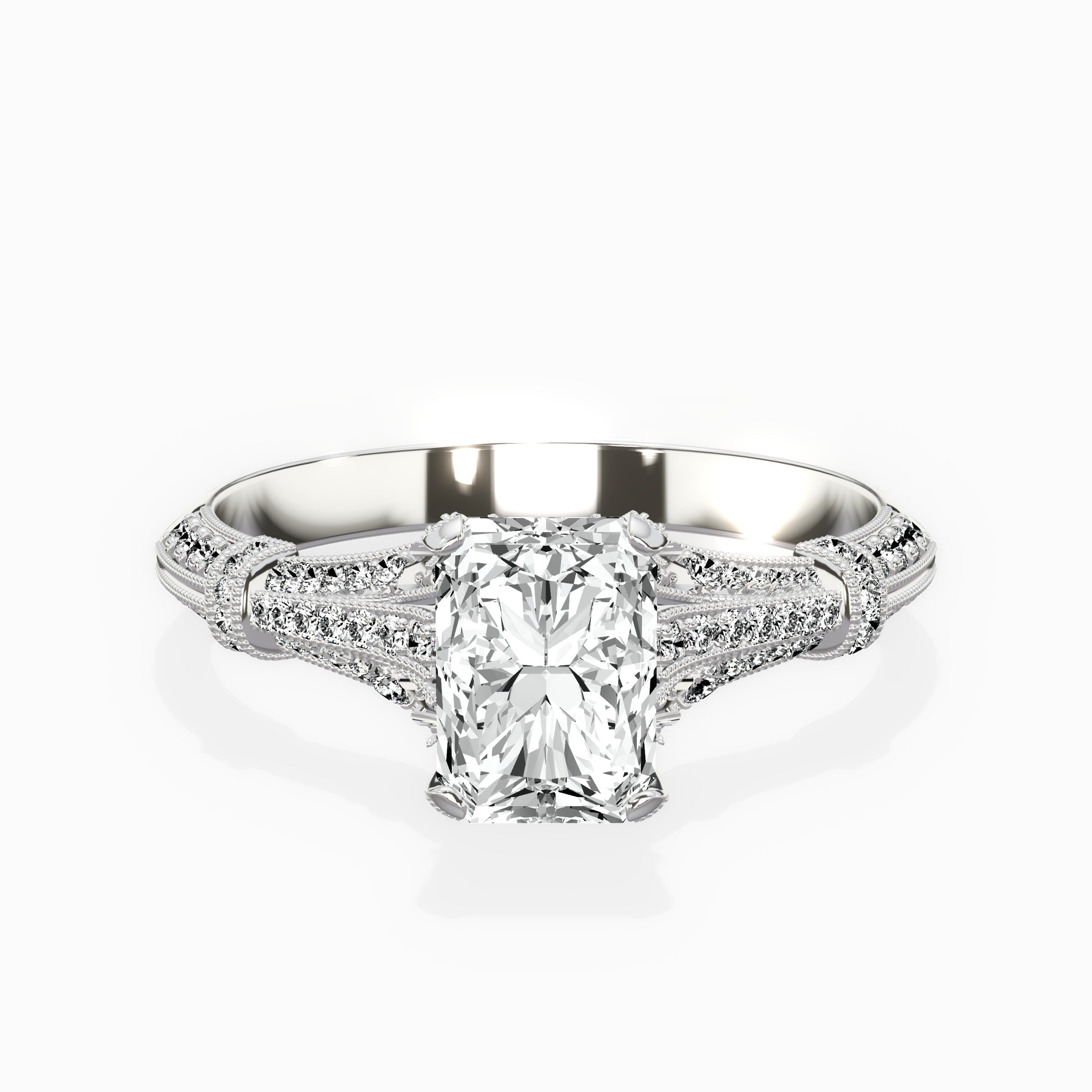 Six Prong Vintage Style Engagement Ring