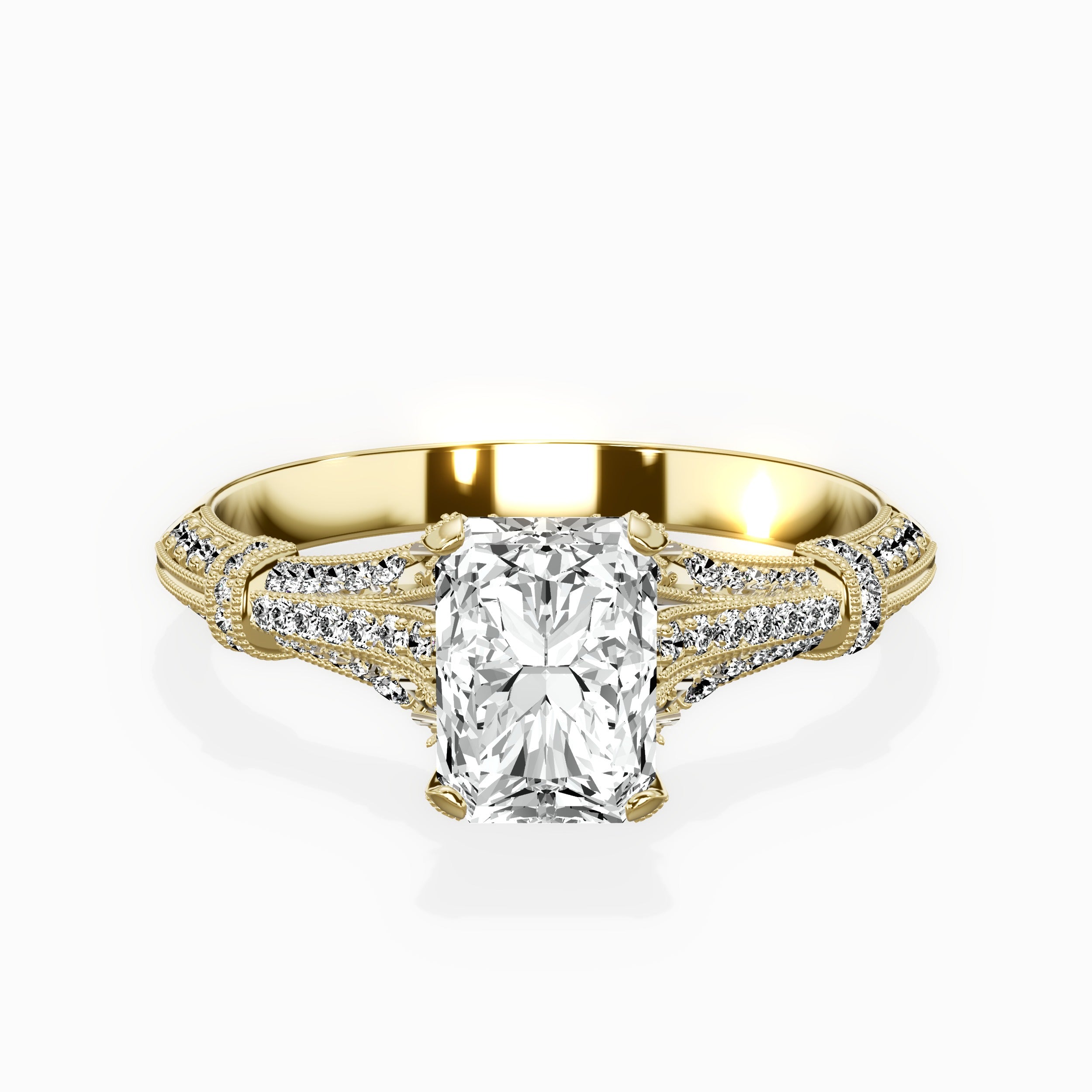 Six Prong Vintage Style Engagement Ring