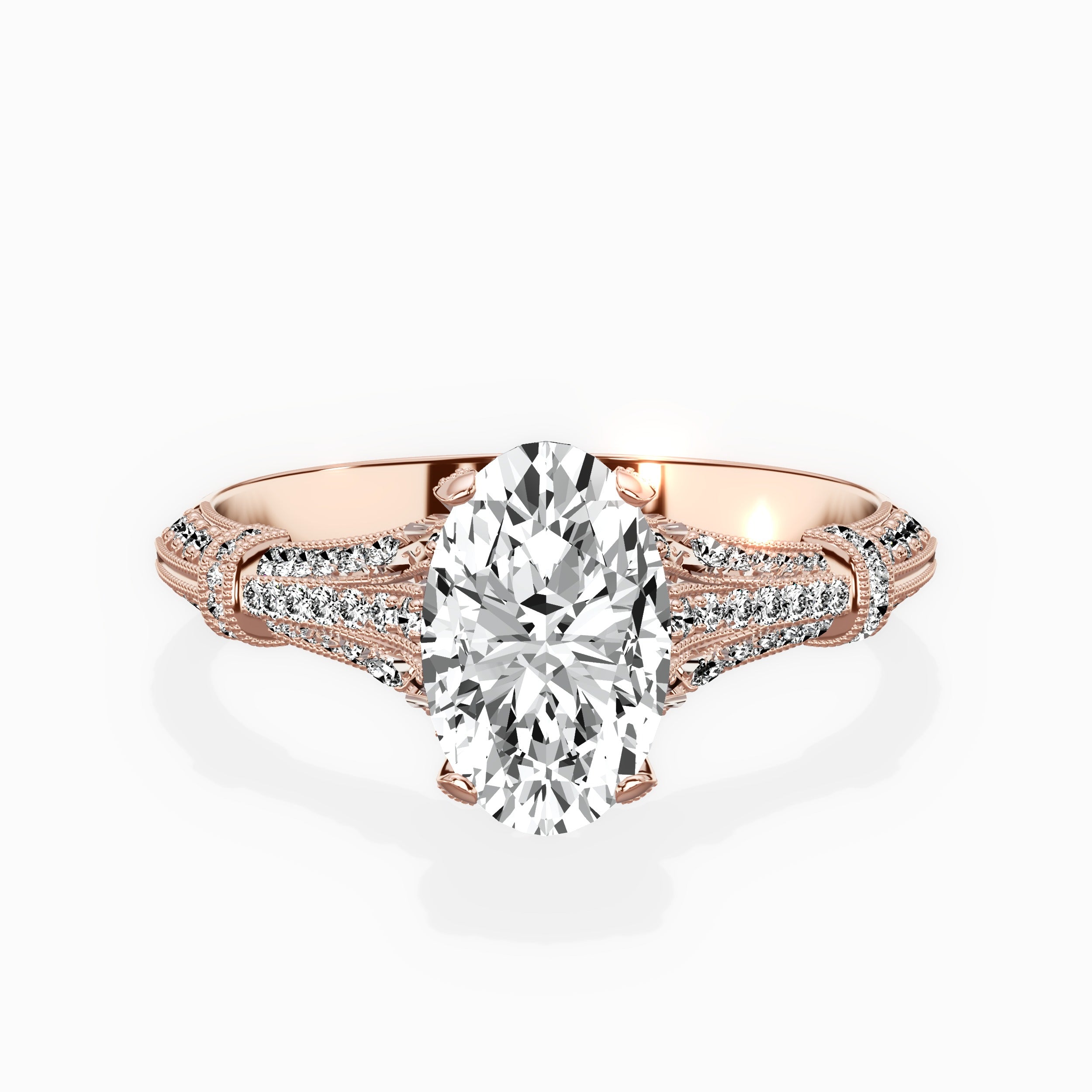 Six Prong Vintage Style Engagement Ring