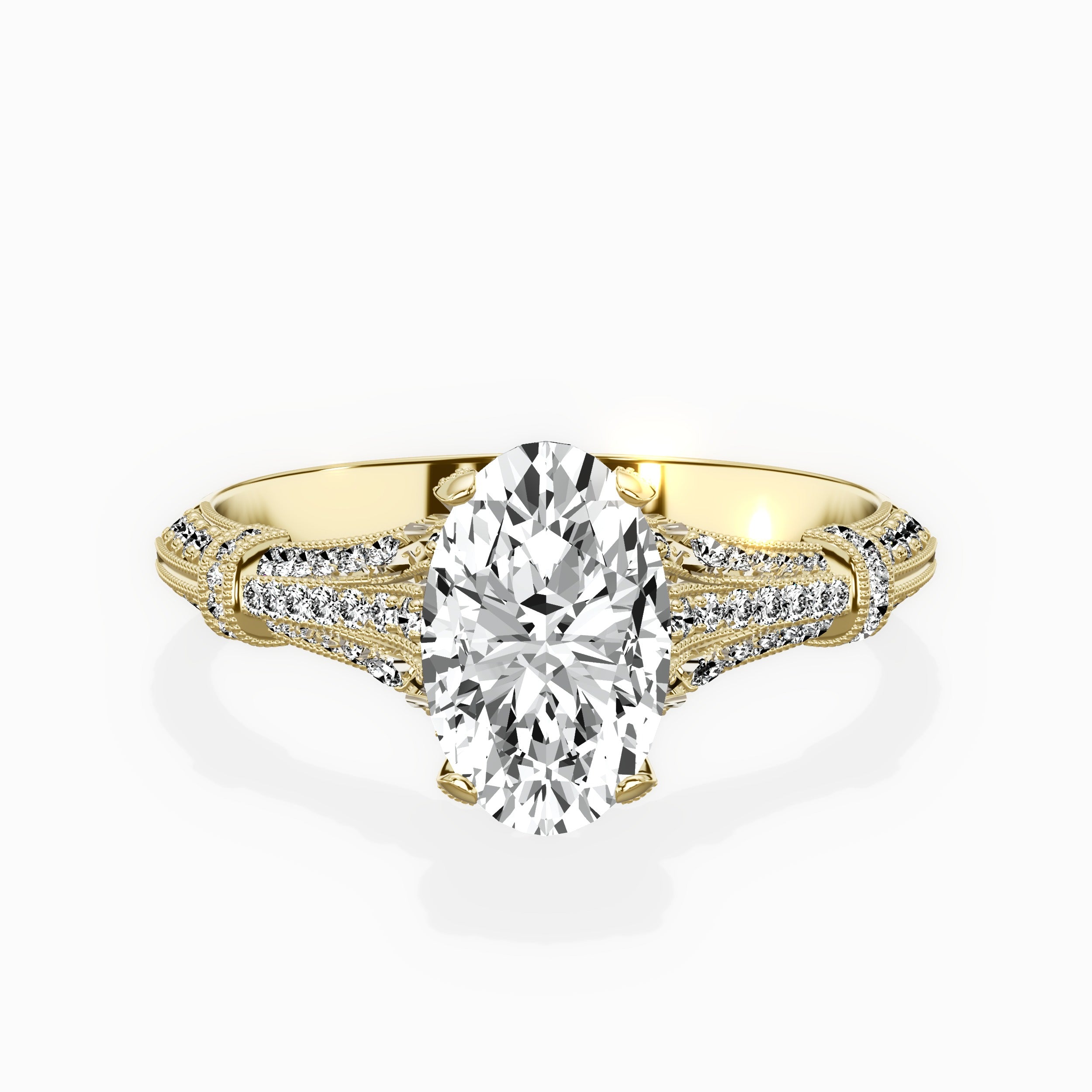 Six Prong Vintage Style Engagement Ring