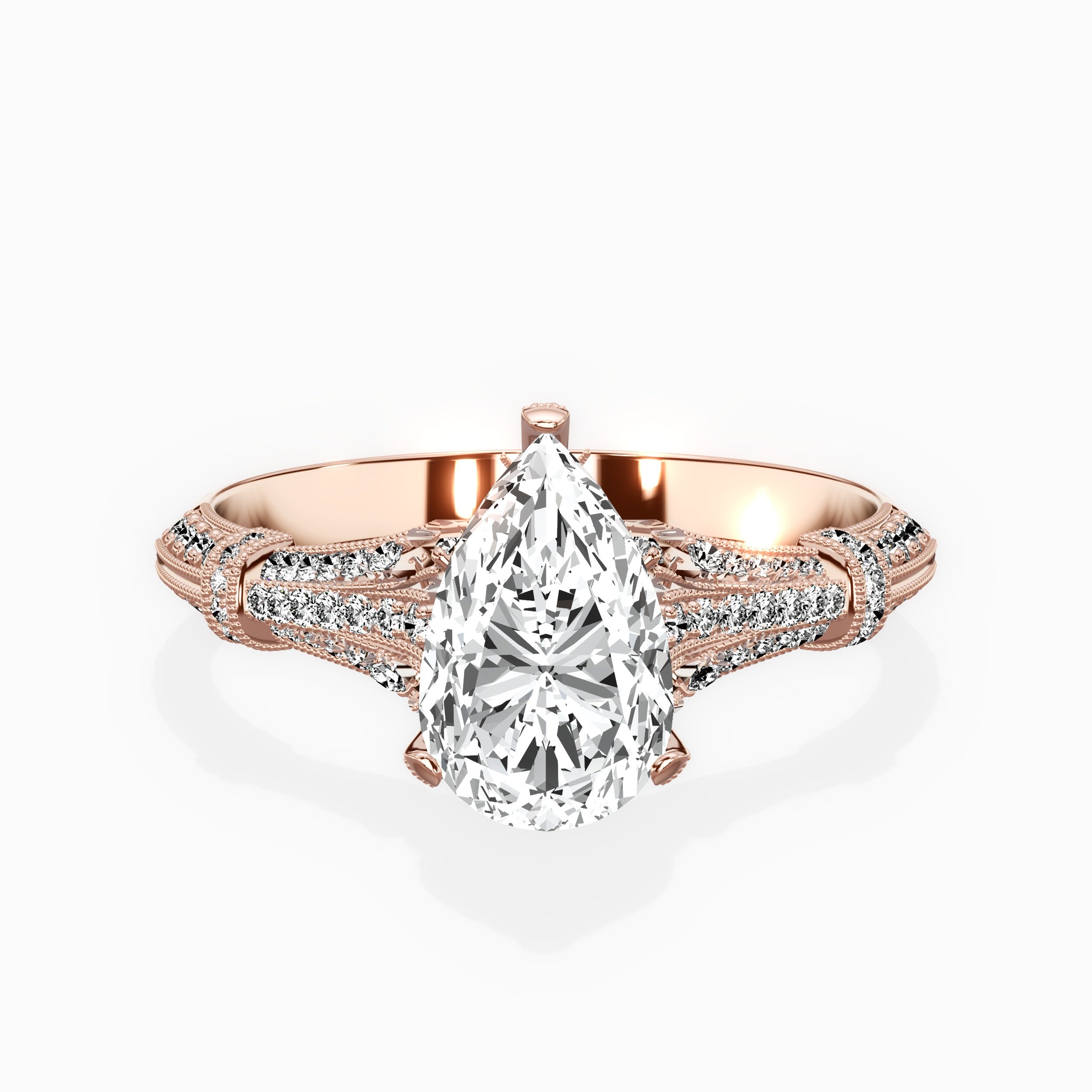 Six Prong Vintage Style Engagement Ring