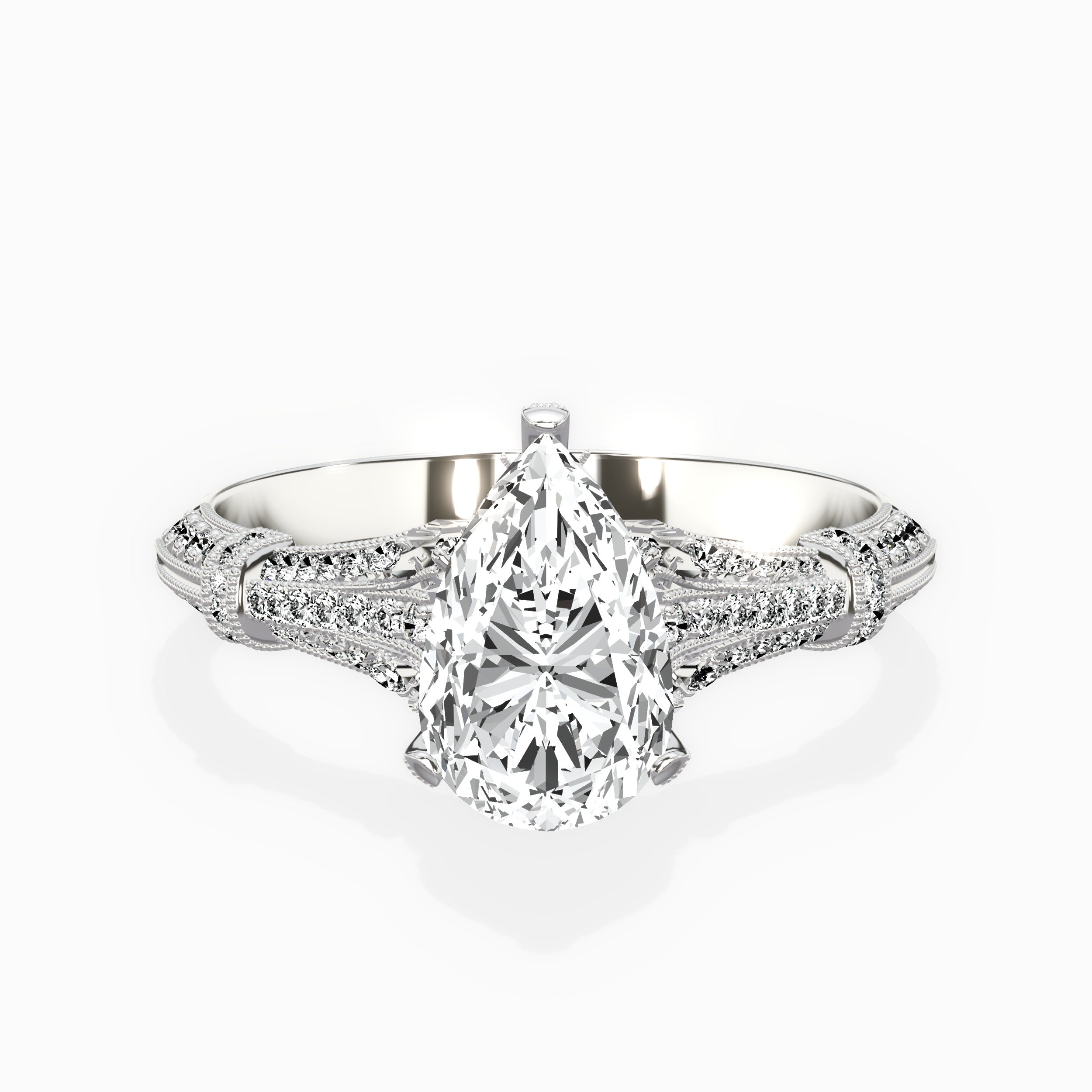 Six Prong Vintage Style Engagement Ring