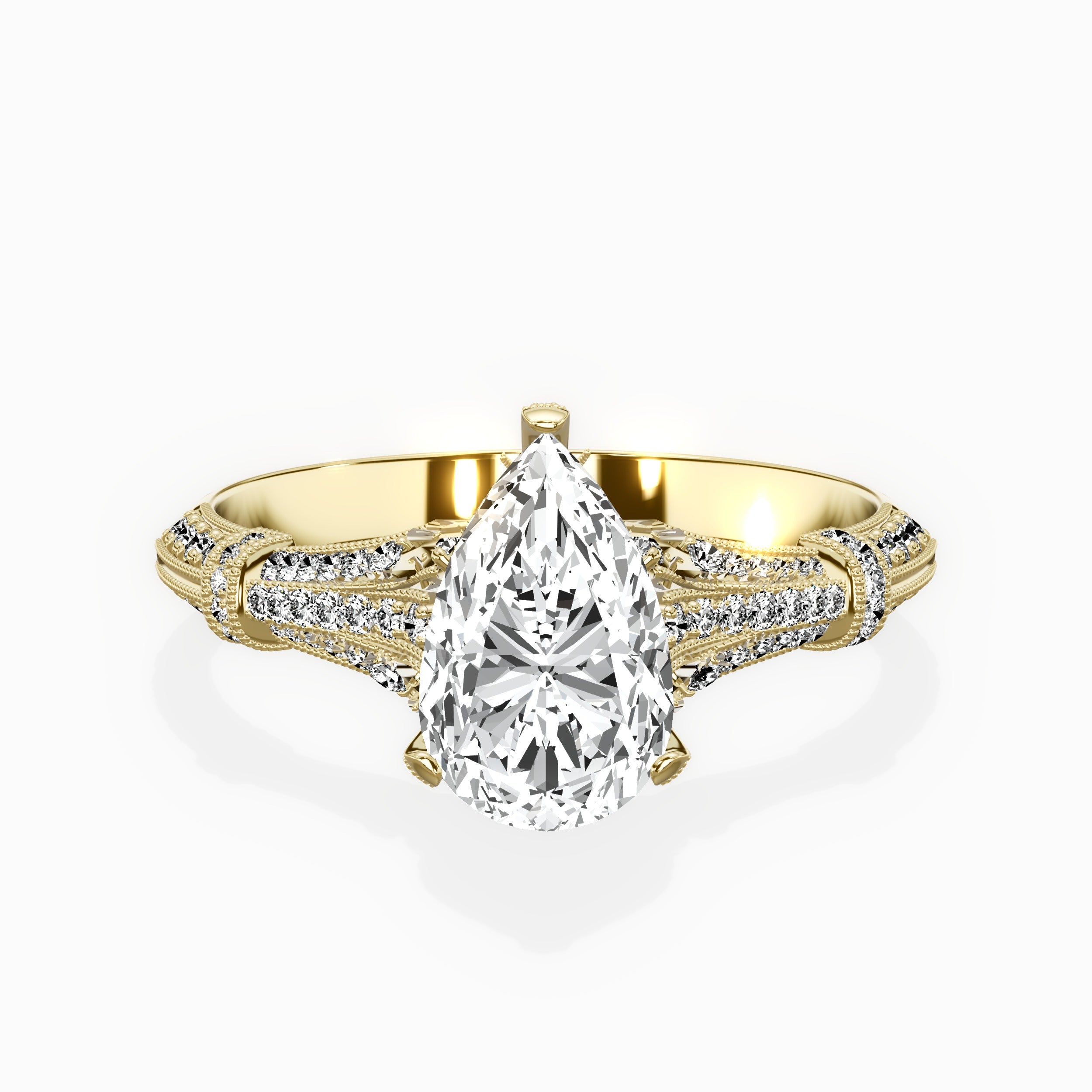 Six Prong Vintage Style Engagement Ring