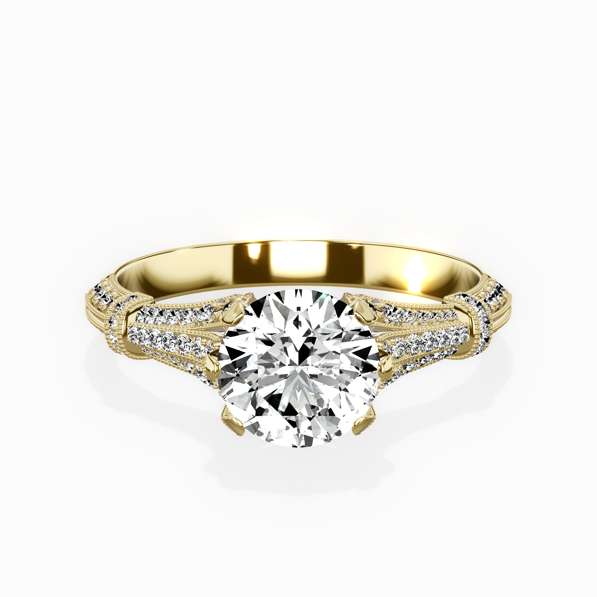 Six Prong Vintage Style Engagement Ring