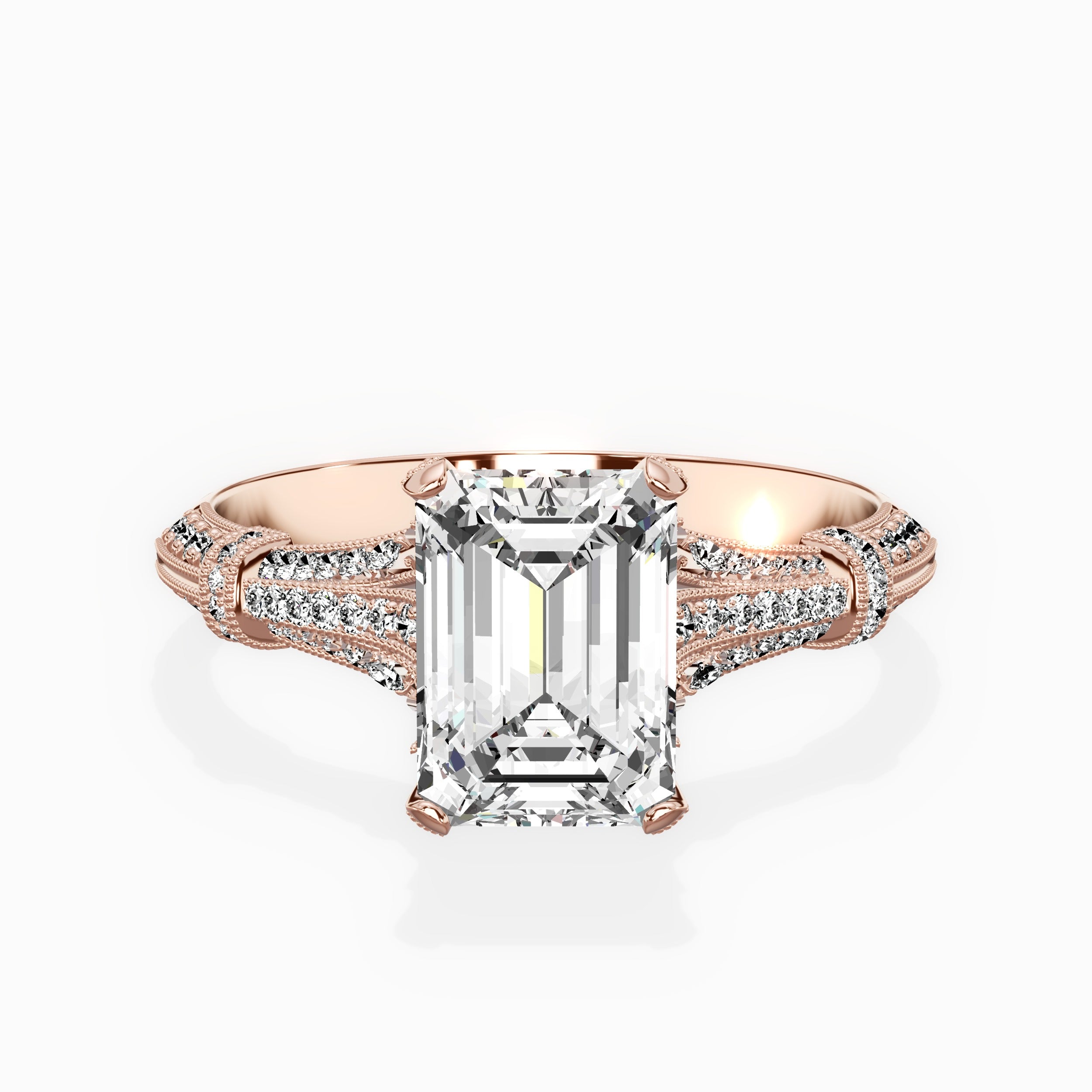 Six Prong Vintage Style Engagement Ring