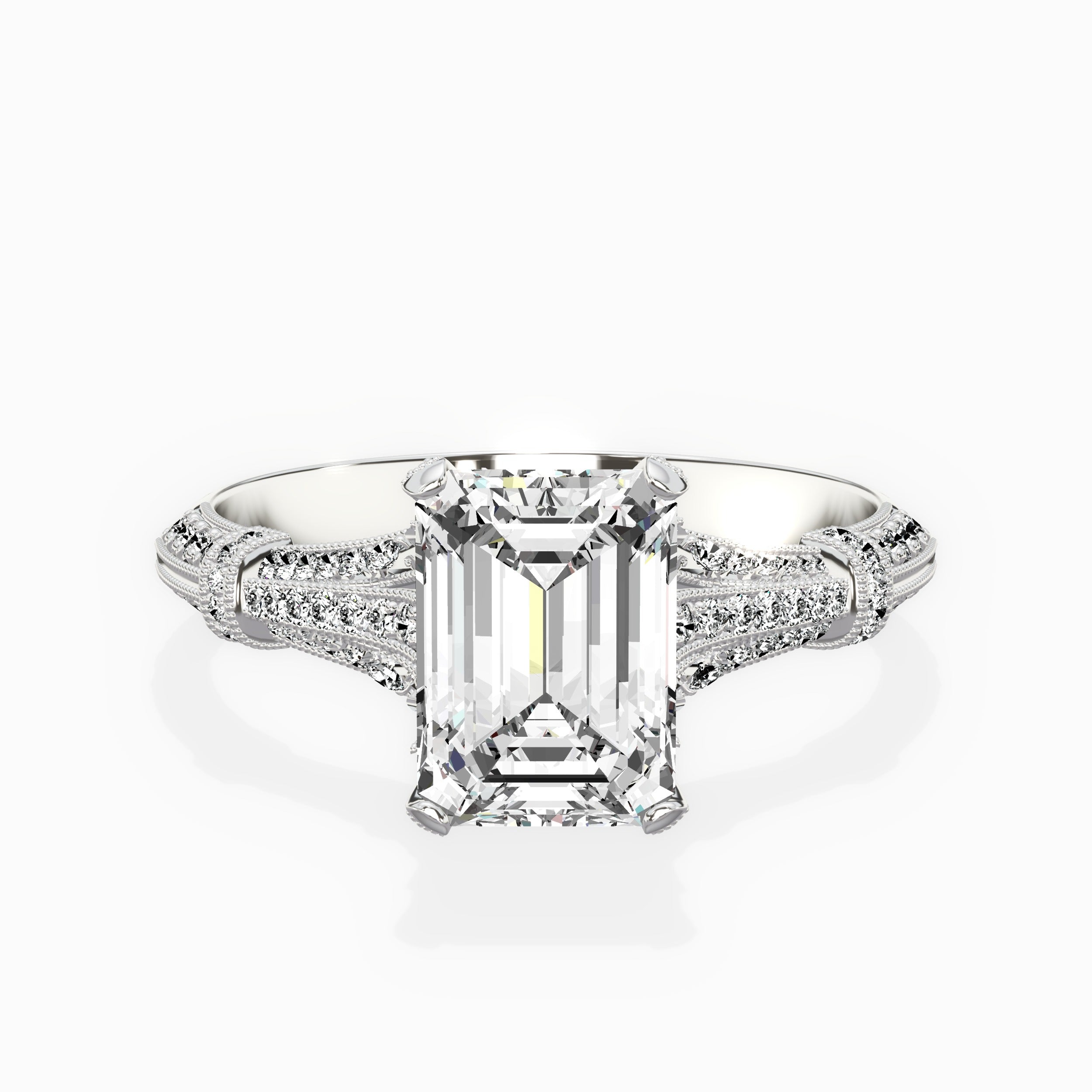 Six Prong Vintage Style Engagement Ring