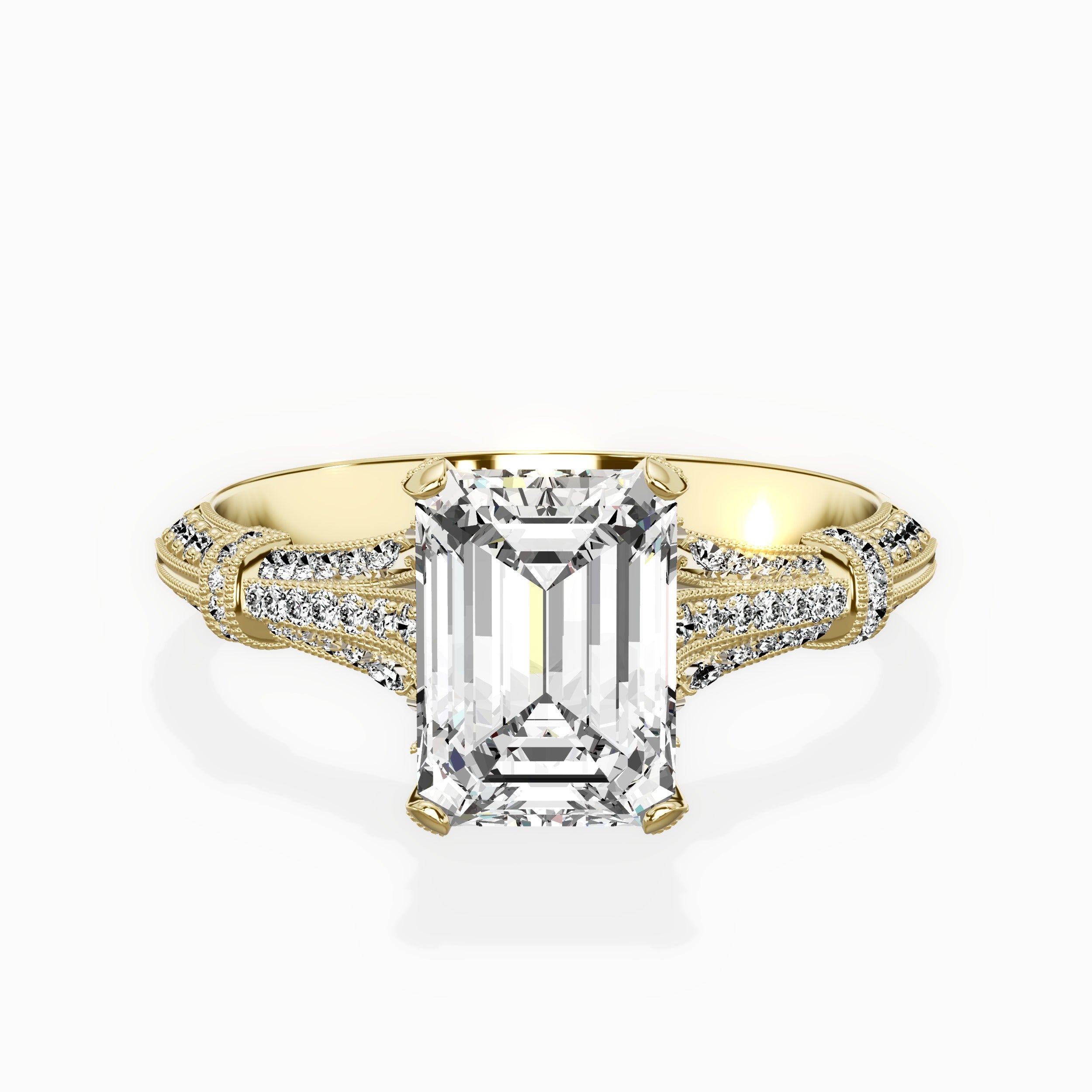 Six Prong Vintage Style Engagement Ring