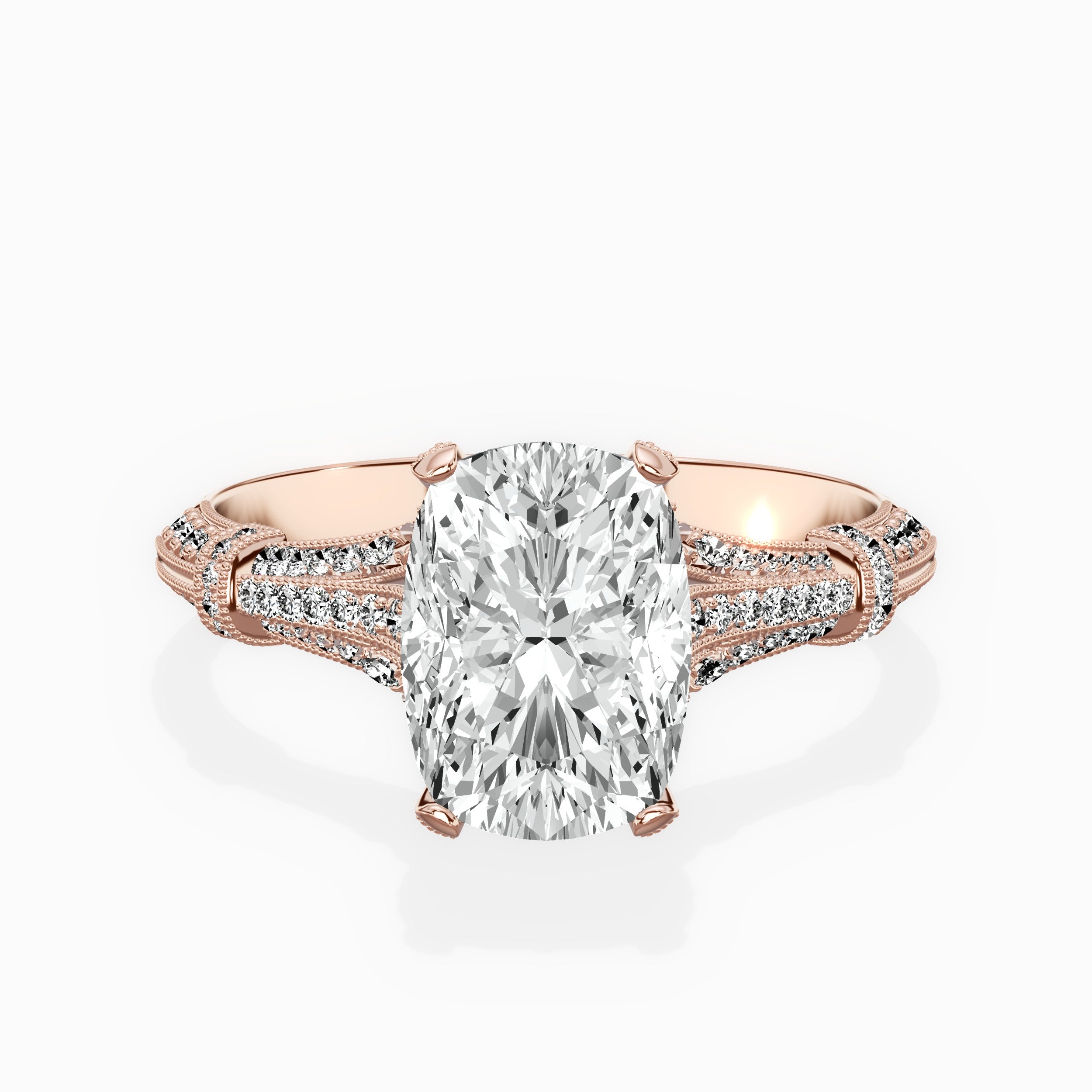 Six Prong Vintage Style Engagement Ring