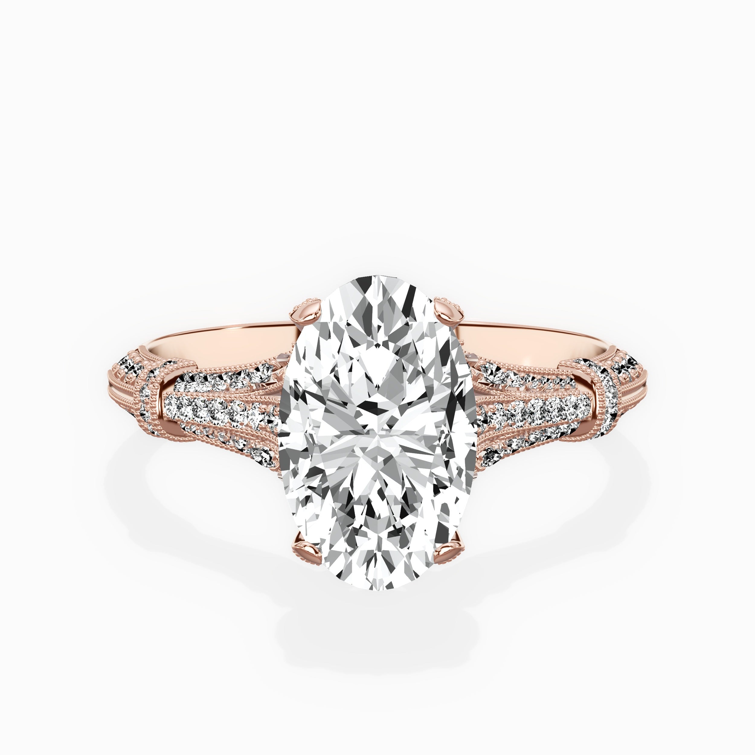 Six Prong Vintage Style Engagement Ring