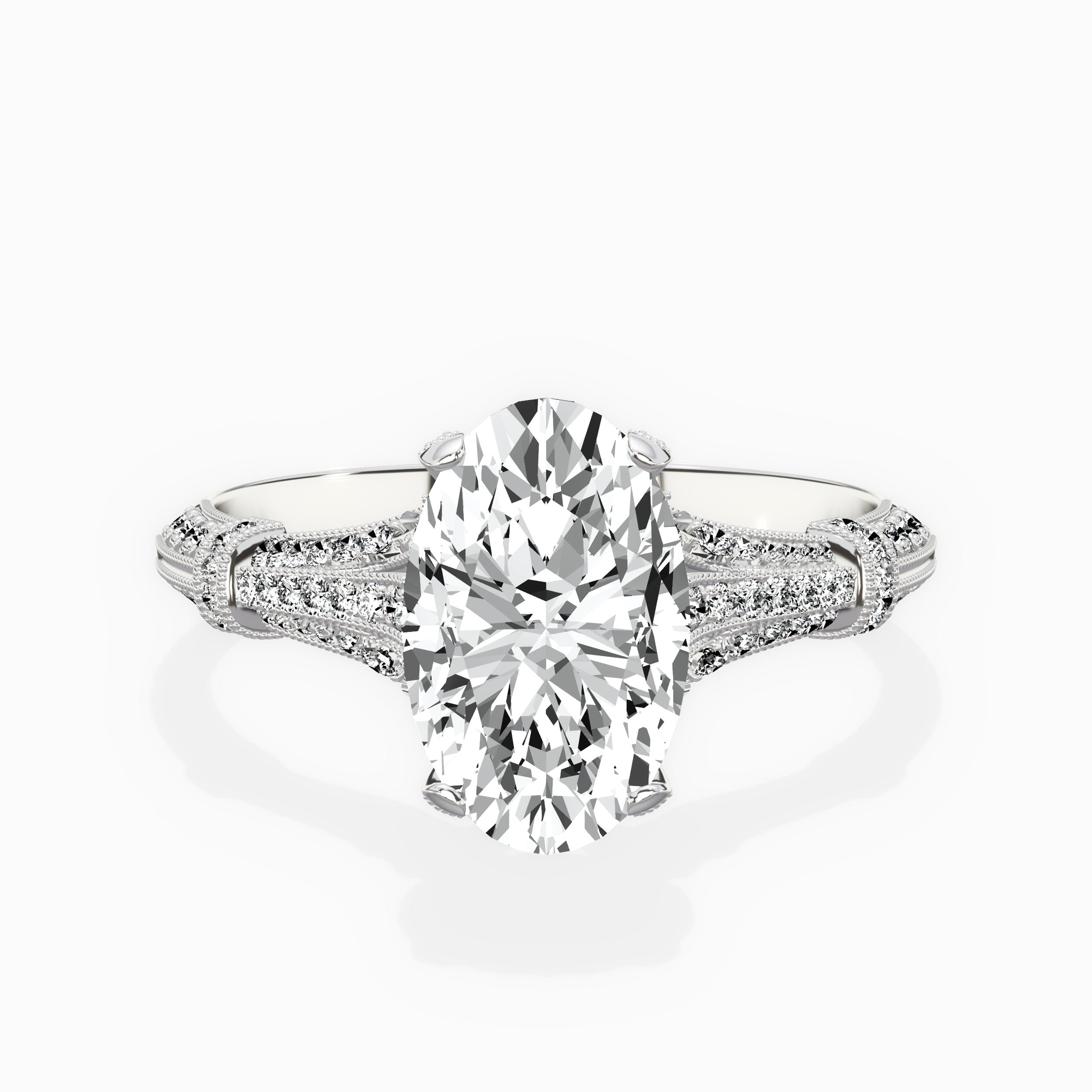 Six Prong Vintage Style Engagement Ring