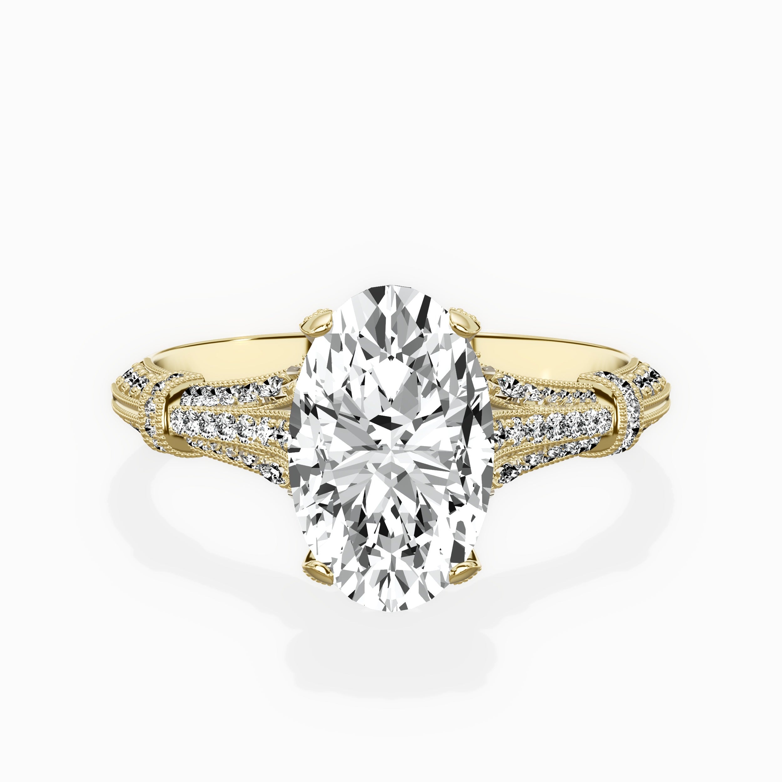 Six Prong Vintage Style Engagement Ring