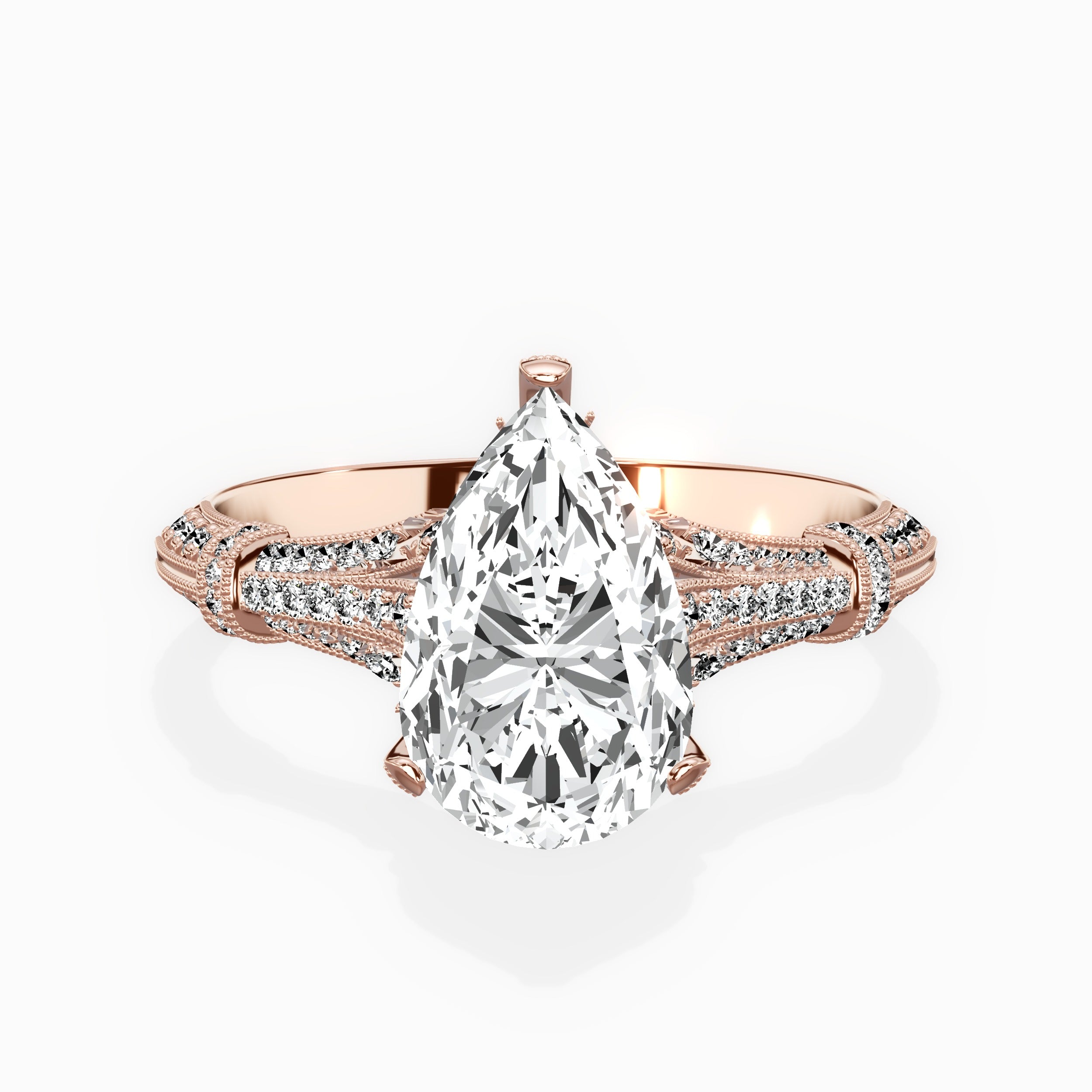 Six Prong Vintage Style Engagement Ring