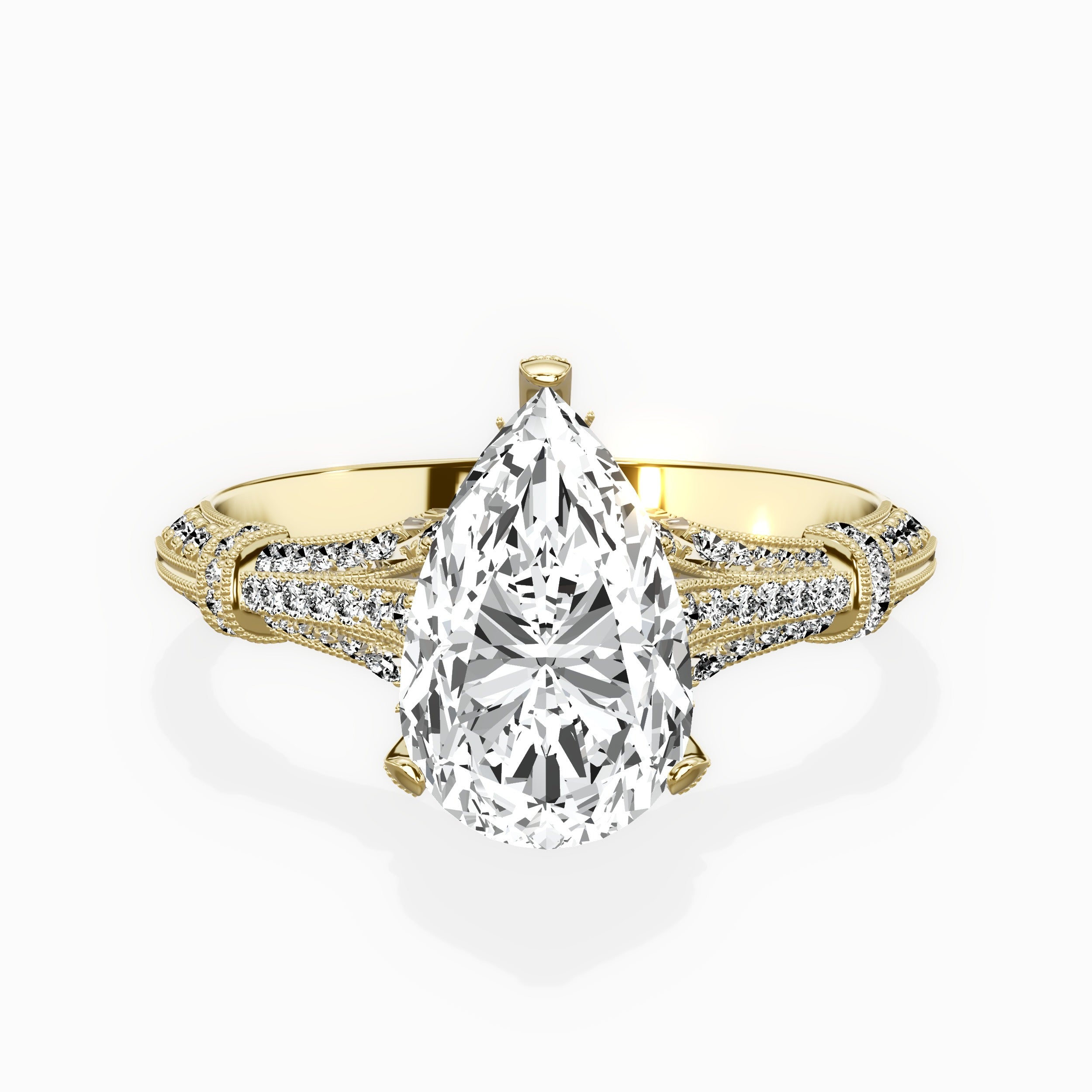 Six Prong Vintage Style Engagement Ring