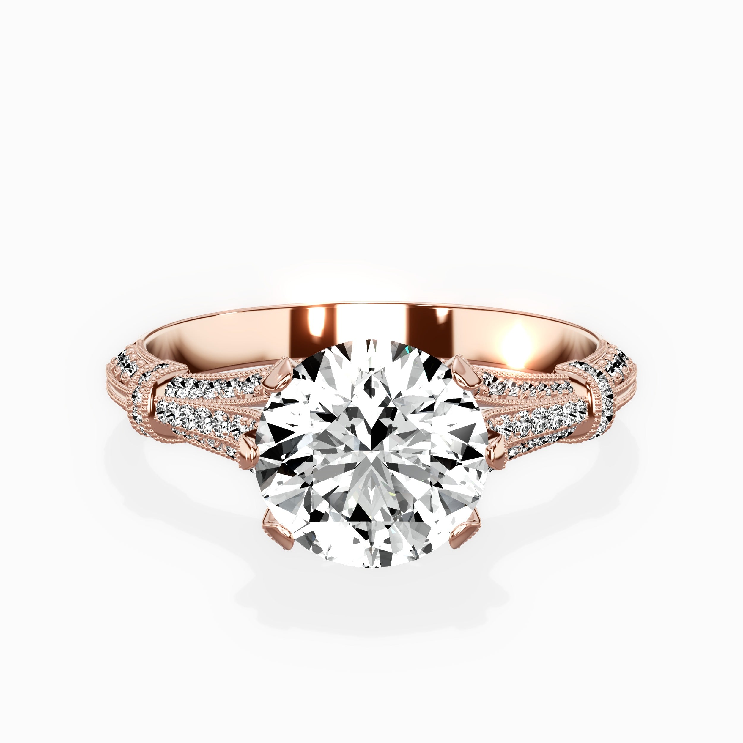 Six Prong Vintage Style Engagement Ring